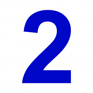 Hausnummer Blau Zahl 2