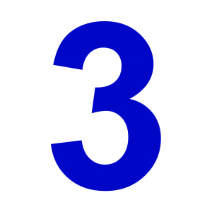 Hausnummer Blau Zahl 3