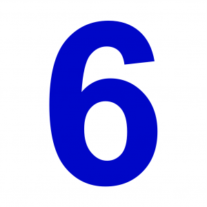 Hausnummer Blau Zahl 6
