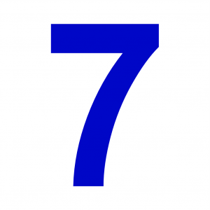 Hausnummer Blau Zahl 7