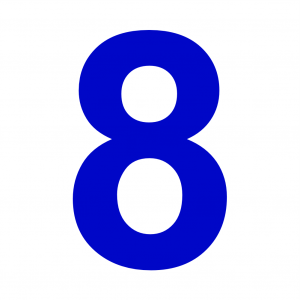 Hausnummer Blau Zahl 8