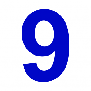 Hausnummer Blau Zahl 9