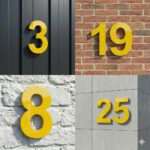 Hausnummer Gelb Hochglanz Ziffer 3 19 8 25