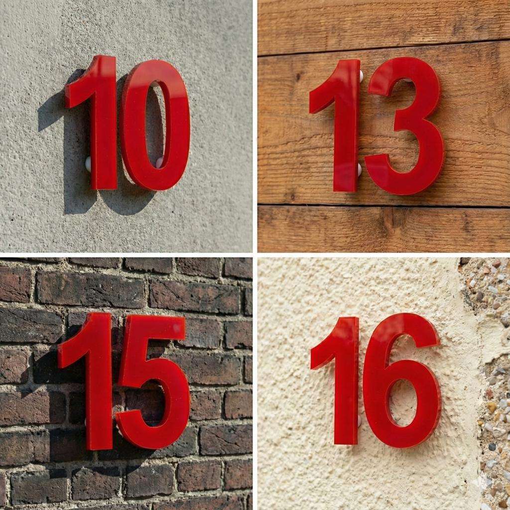 Hausnummer Rot Hochglanz | 3 mm – Bild 7