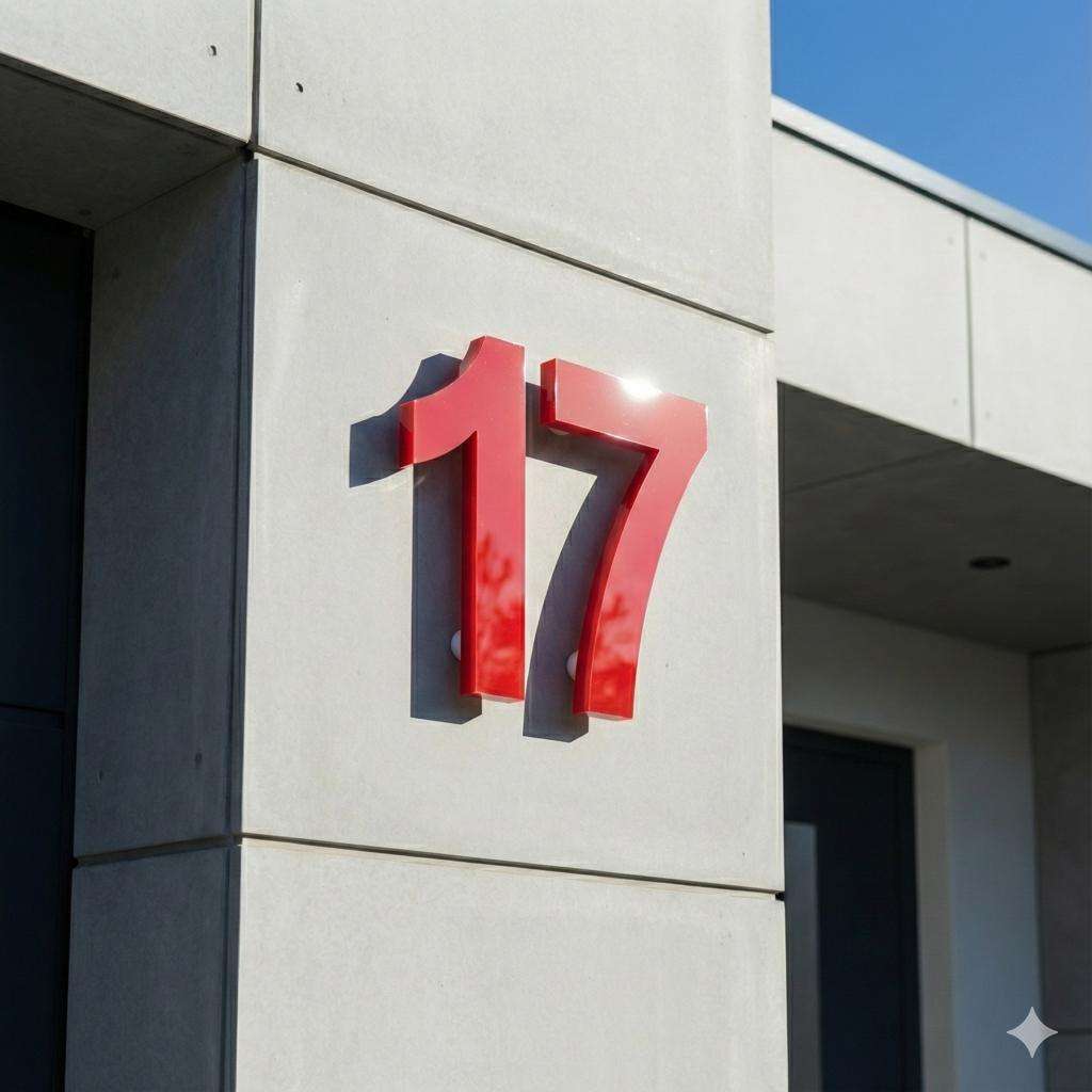 Hausnummer Rot Hochglanz | 3 mm – Bild 6