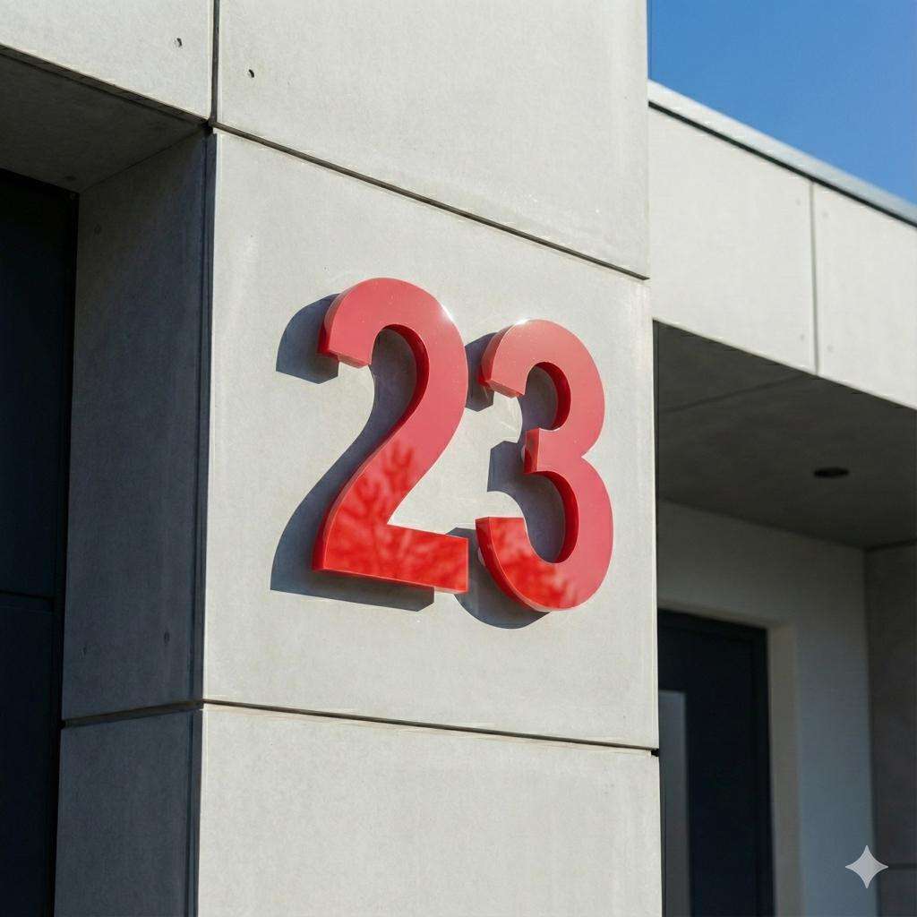 Hausnummer Rot Hochglanz | 3 mm – Bild 5