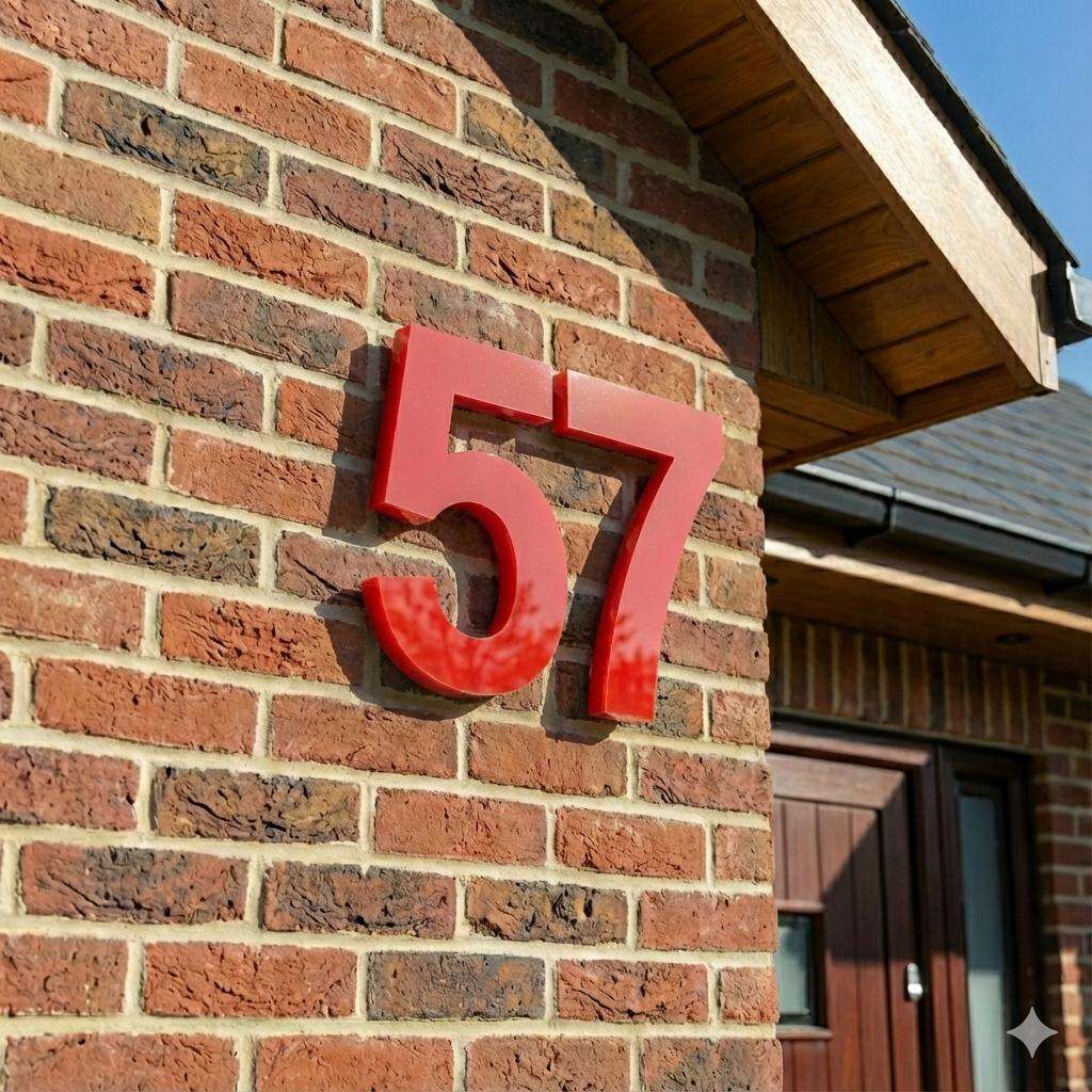 Hausnummer Rot Hochglanz | 3 mm – Bild 4