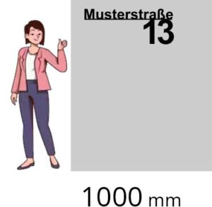 100 cm x 39 cm x 0,5 cm